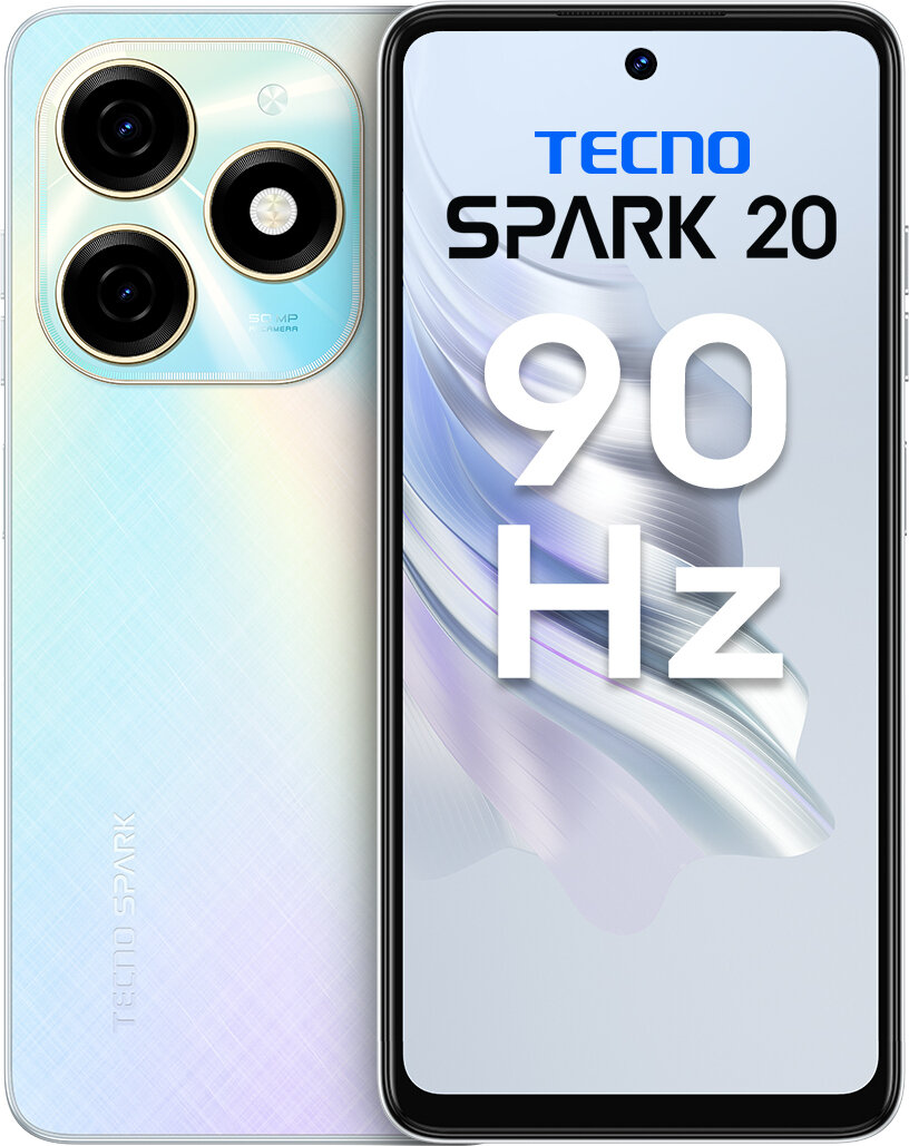 Смартфон TECNO Spark 20 Pro 8/256GB Frosty Ivory (голубая заря) за 14090 ₽  купить в Магазин NicePrice62